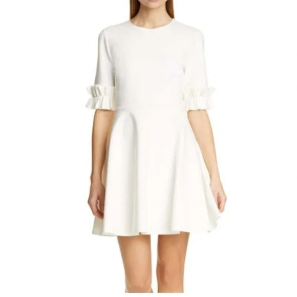 Ted Baker Ivory Long Sleeve Dress with Ruffle Detail - Picture 2 of 12